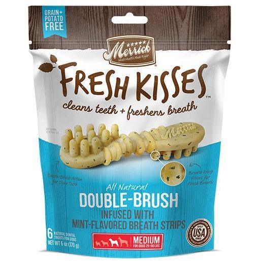 Merrick Fresh Kisses Mint Brush - Bag  Dog Treats  | PetMax Canada