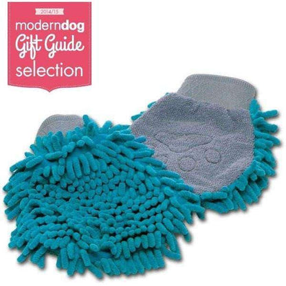 Messy Mutts Chenille Groom Mitt - Blue - Dog Grooming Products - Messy Mutt - PetMax Canada