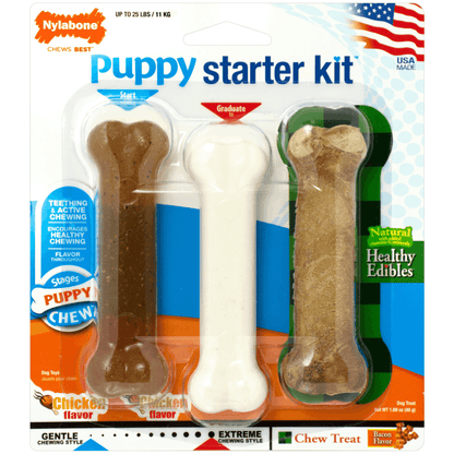 Nylabone Puppy Starter Kit - Regular - Nylon - Nylabone - PetMax Canada