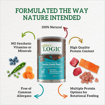 Nature's Logic Canned Dog Food Beef Feast - 374g - Canned Dog Food - Nature's Logic - PetMax Canada