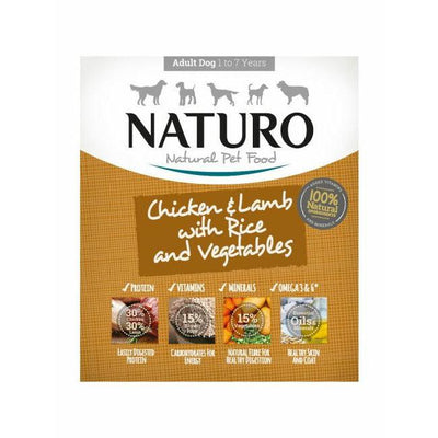 Naturo Canine Adult Tray Wet Dog Food Chicken, Lamb, Rice With Vegetables - 400g - Canned Dog Food - Naturo - PetMax Canada