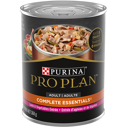 Purina Pro Plan Adult Complete Essentials Lamb & Vegetables Entrée Slices in Gravy Wet Dog Food  Canned Dog Food  | PetMax Canada