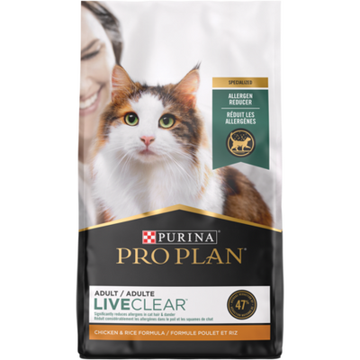 Purina Pro Plan Allergen Reducing High Protein Cat Food LIVECLEAR Chicken and Rice Formula 3.18 Kg Cat Food 3.18 Kg | PetMax Canada