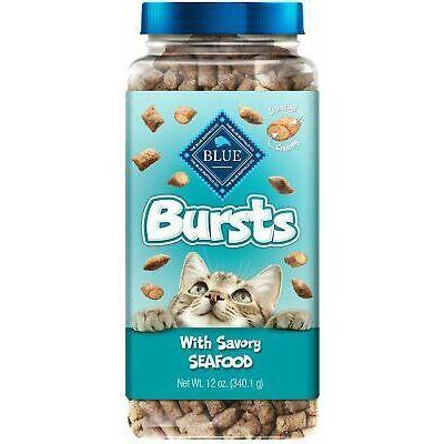 Blue Buffalo Bursts Crunchy Cat Treats Seafood Flavour - 340g - Cat Treats - Blue Buffalo - PetMax Canada