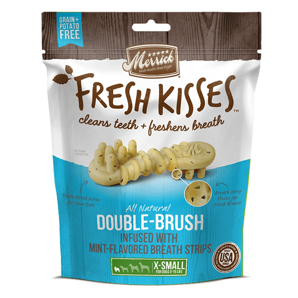 Merrick Fresh Kisses Mint Brush - Bag X-Small Dog Treats X-Small | PetMax Canada