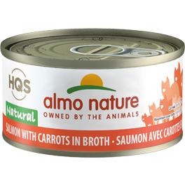 Almo Nature Natural Salmon With Carrots In Broth  Canned Cat Food  | PetMax Canada
