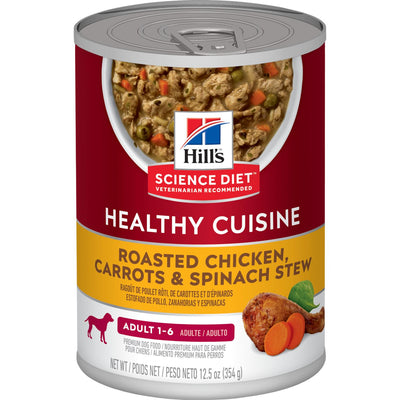 Hill's Science Diet Adult Healthy Cuisine Roasted Chicken, Carrots & Spinach Stew dog food  Canned Dog Food  | PetMax Canada