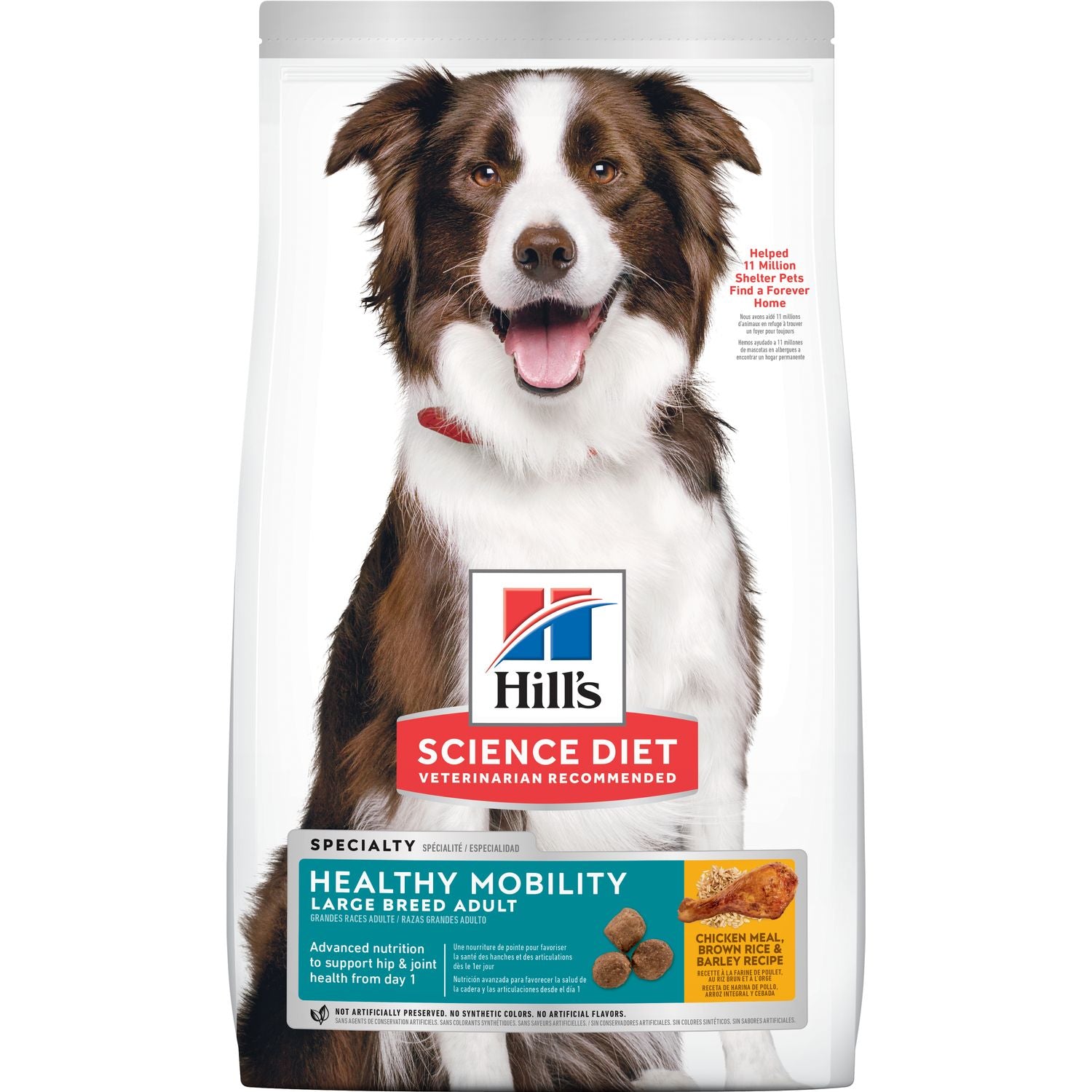 Hill's Science Diet Dry Dog Food, Adult, Large Breed, Healthy Mobility for Joint Health, Chicken Meal, Brown Rice & Barley Recipe, 30 lb. Bag  Dog Food  | PetMax Canada