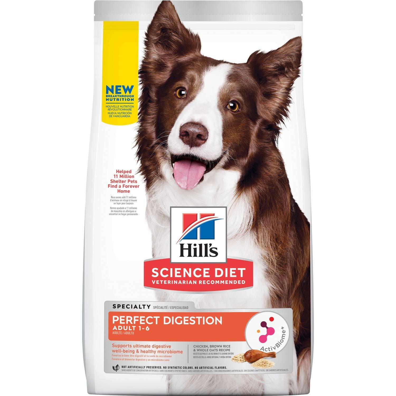 Hill's Science Diet Adult Perfect Digestion Dog Food - 1.59 Kg - Dog Food - Hill's Science Diet - PetMax Canada