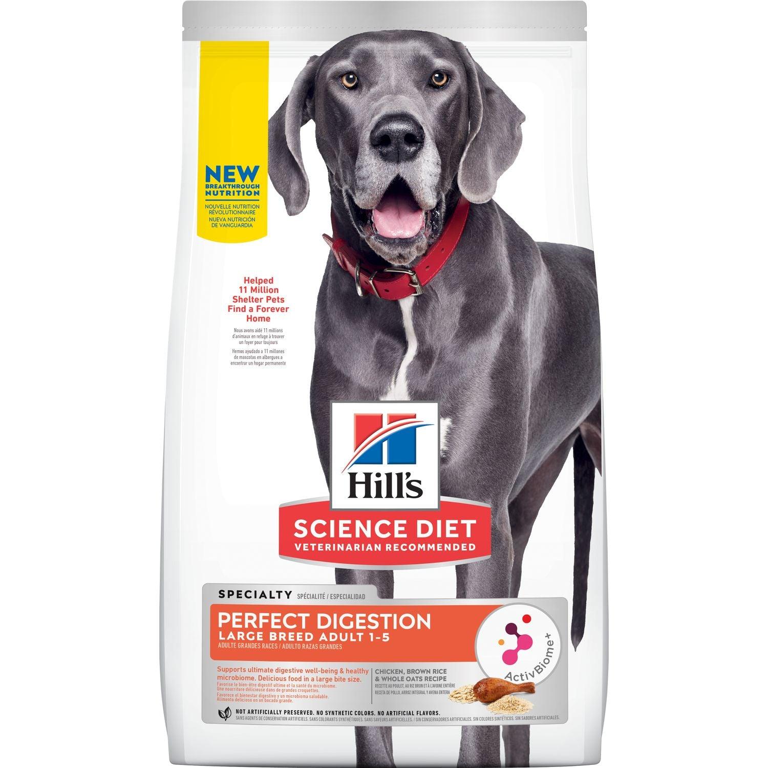 Hill's Science Diet Perfect Digestion Large Breed Chicken, Brown Rice & Whole Oats Recipe Dog Food - 9.98 Kg - Dog Food - Hill's Science Diet - PetMax Canada