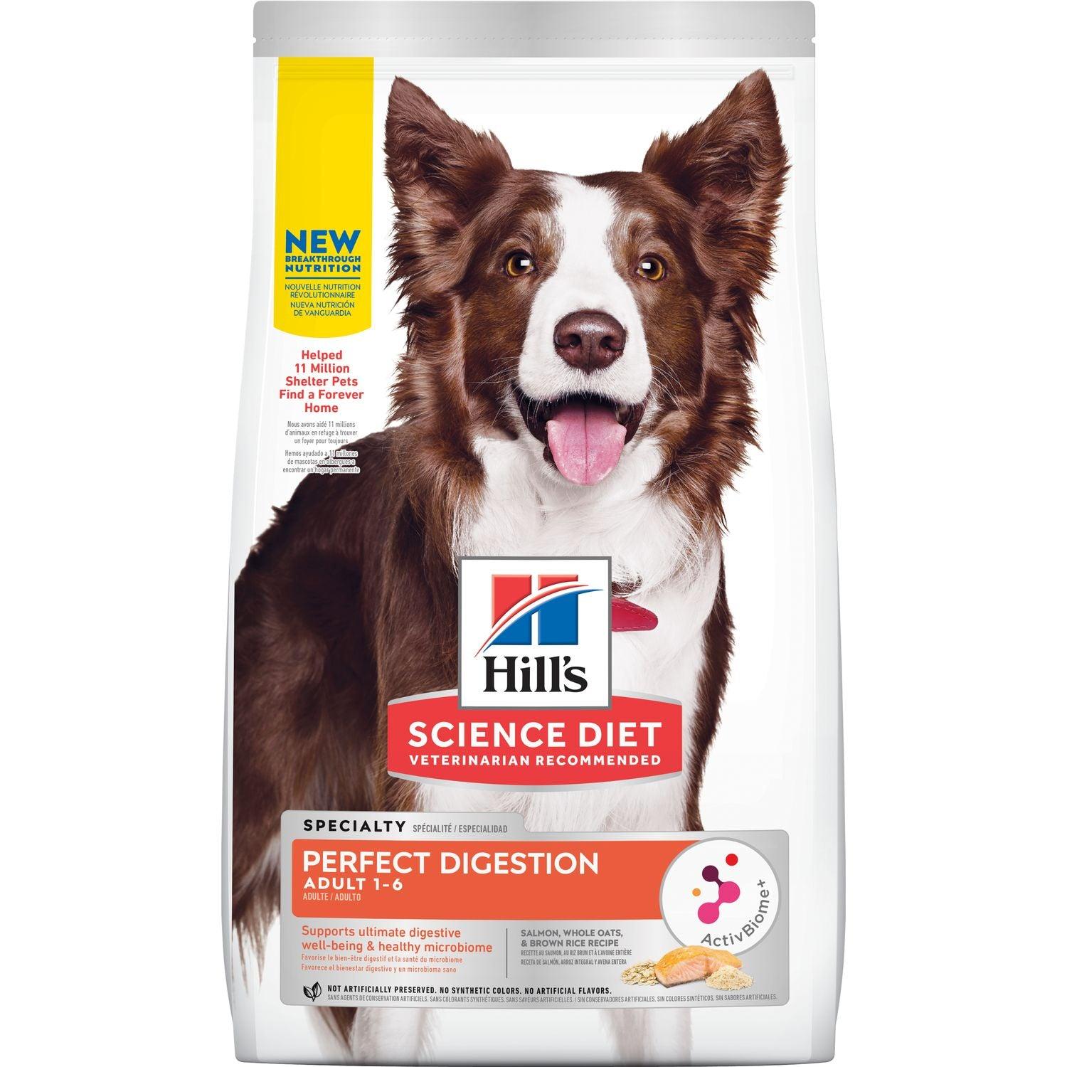 Hill's Science Diet Adult Perfect Digestion Salmon, Whole Oats, and Brown Rice Recipe Dog Food - 1.59 Kg - Dog Food - Hill's Science Diet - PetMax Canada