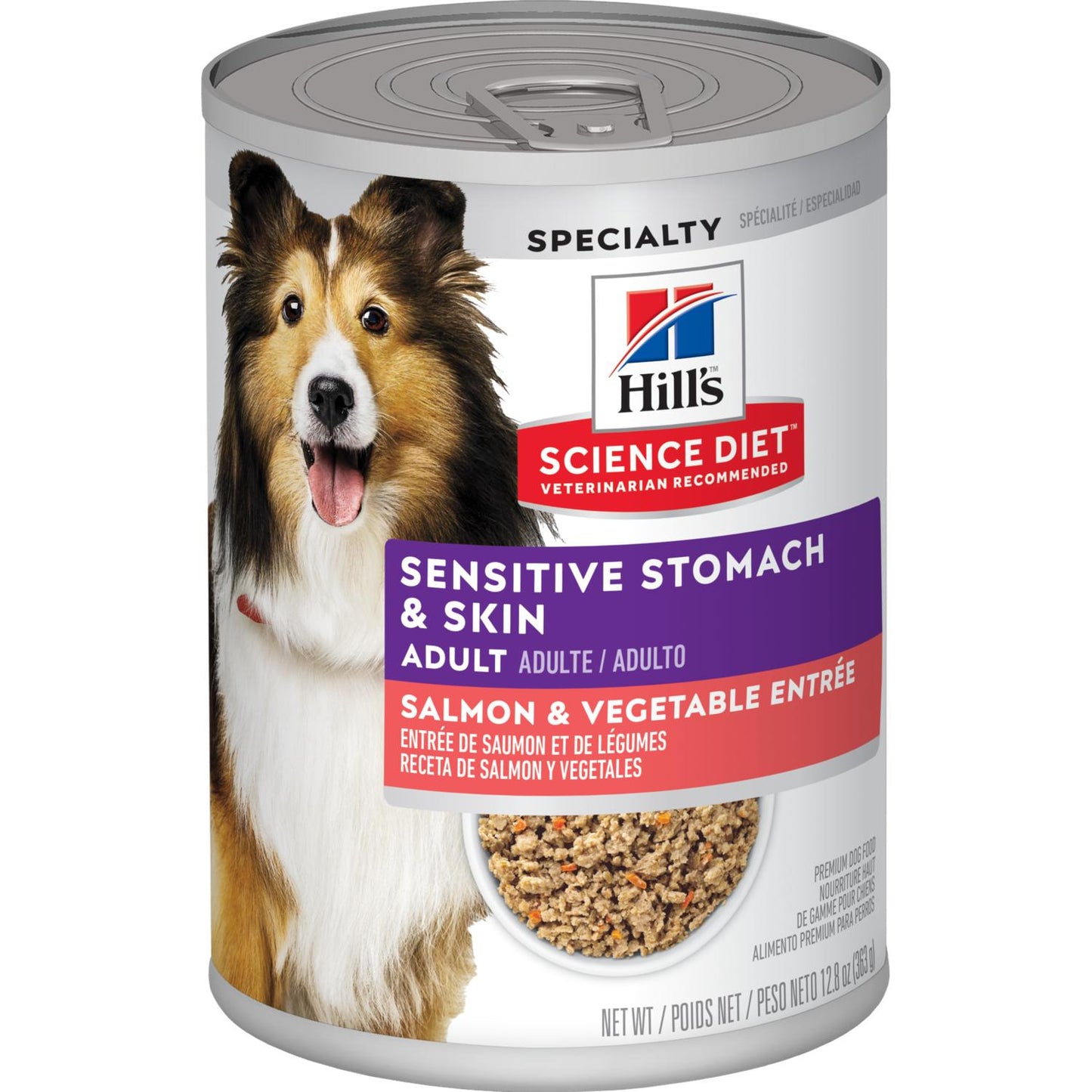 Hill's Science Diet Adult Sensitive Stomach & Skin Salmon & Vegetable Entrée dog food  Canned Dog Food  | PetMax Canada