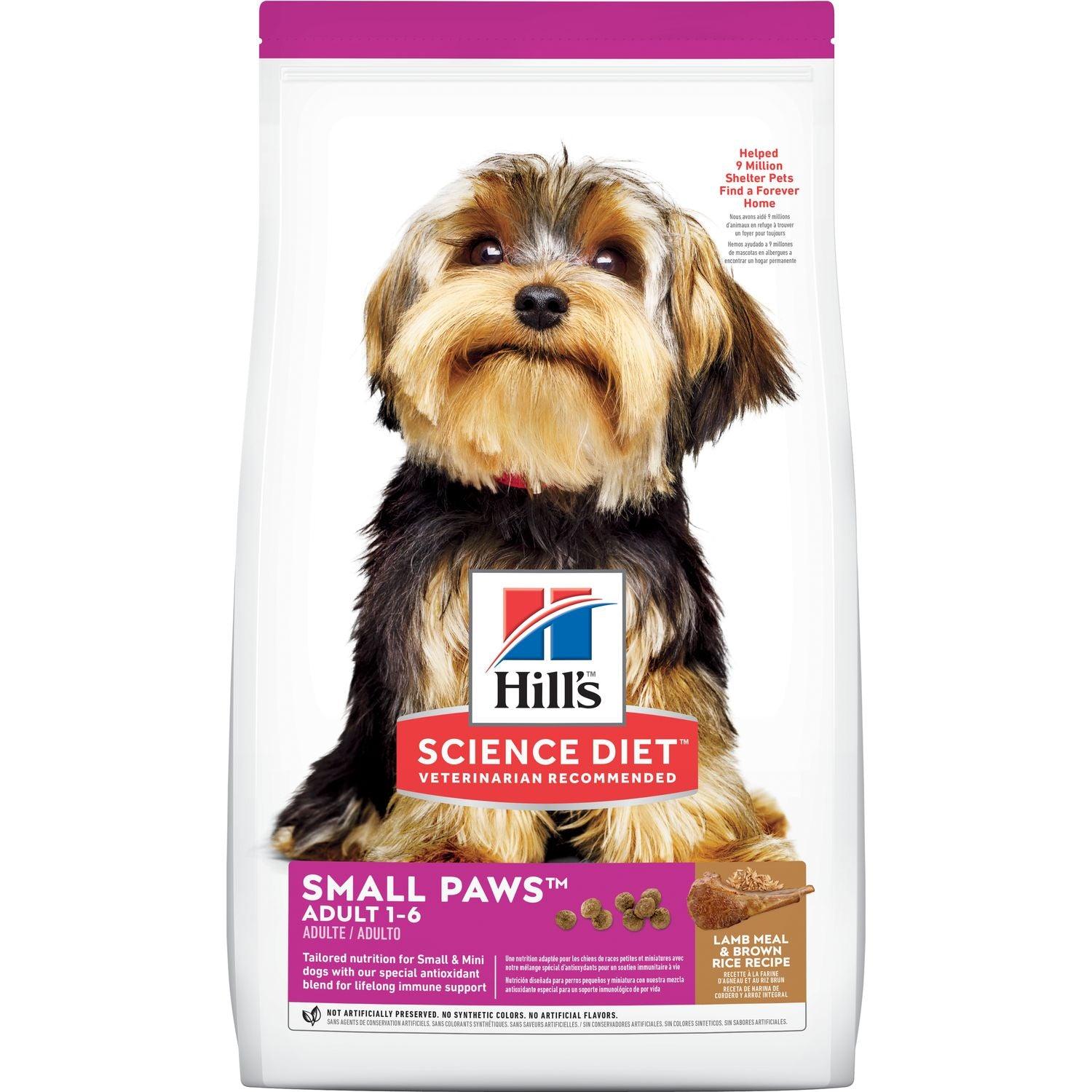 Hill's Science Diet Adult Small Paws Lamb Meal & Rice Recipe Dry Dog Food - 2.04 Kg - Dog Food - Hill's Science Diet - PetMax Canada