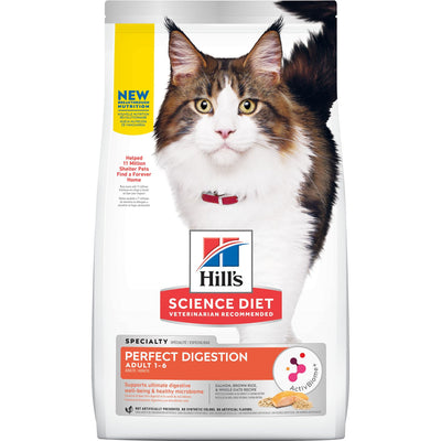 Hill's Science Diet Adult Perfect Digestion Salmon, Brown Rice, and Whole Oats Recipe Cat Food  Cat Food  | PetMax Canada