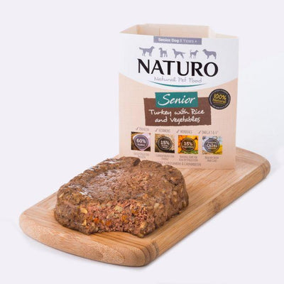 Naturo Canine Senior Tray Wet Dog Food Turkey & Rice With Vegetables - 400g - Canned Dog Food - Naturo - PetMax Canada