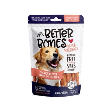 Zeus Better Bones Chicken Wrapped Twists Salmon  Dog Treats  | PetMax Canada