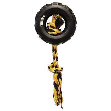 Tonka Dog Toy Tire With Rope Tug  Dog Toys  | PetMax Canada
