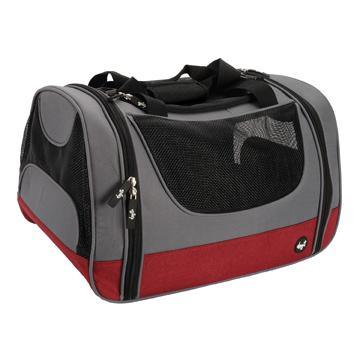 DogIt Explorer Soft Tote Bag Burgundy & Grey - 18" x 12" x 12" - Soft-Sided Crates - Dogit - PetMax Canada