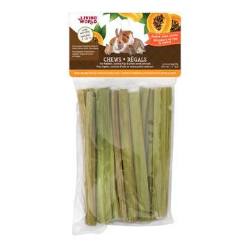 Living World Small Animal Chew Papaya Stalk Sticks - 10 Pack - Small Animal Chew Products - Living World - PetMax Canada
