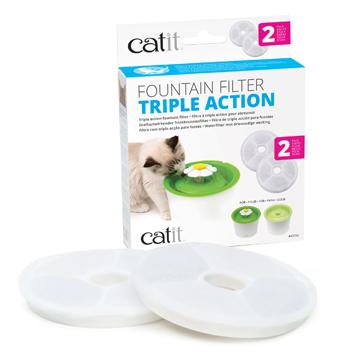 Catit Triple Action Fountain Filter - 2 pack  Cat Dishes  | PetMax Canada