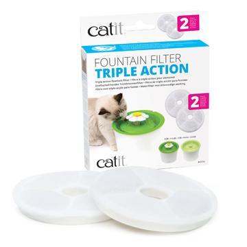 Catit Triple Action Fountain Filter - 2 pack - 2 Pack - Cat Dishes - Catit - PetMax Canada
