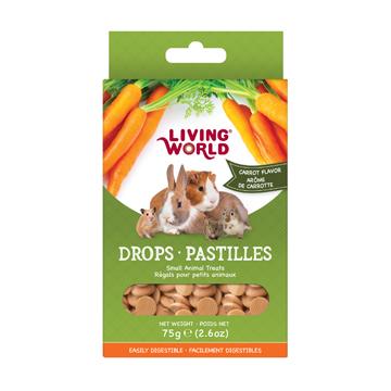 Living World Small Animal Drops Carrot  Small Animal Food Treats  | PetMax Canada