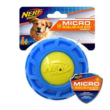 Nerf Micro Squeak Exo Ball Blue & Green  Dog Toys  | PetMax Canada