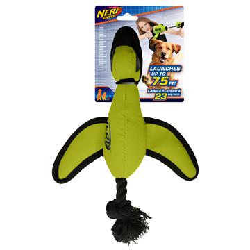 Nerf Crinkle Wing Launcher Duck Grey & Green  Dog Toys  | PetMax Canada