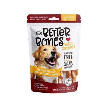 Zeus Better Bones Chicken Wrapped Twists BBQ  Dog Treats  | PetMax Canada