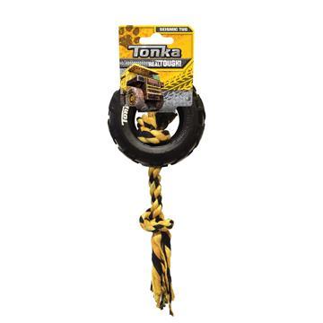 Tonka Dog Toy Tire With Rope Tug  Dog Toys  | PetMax Canada