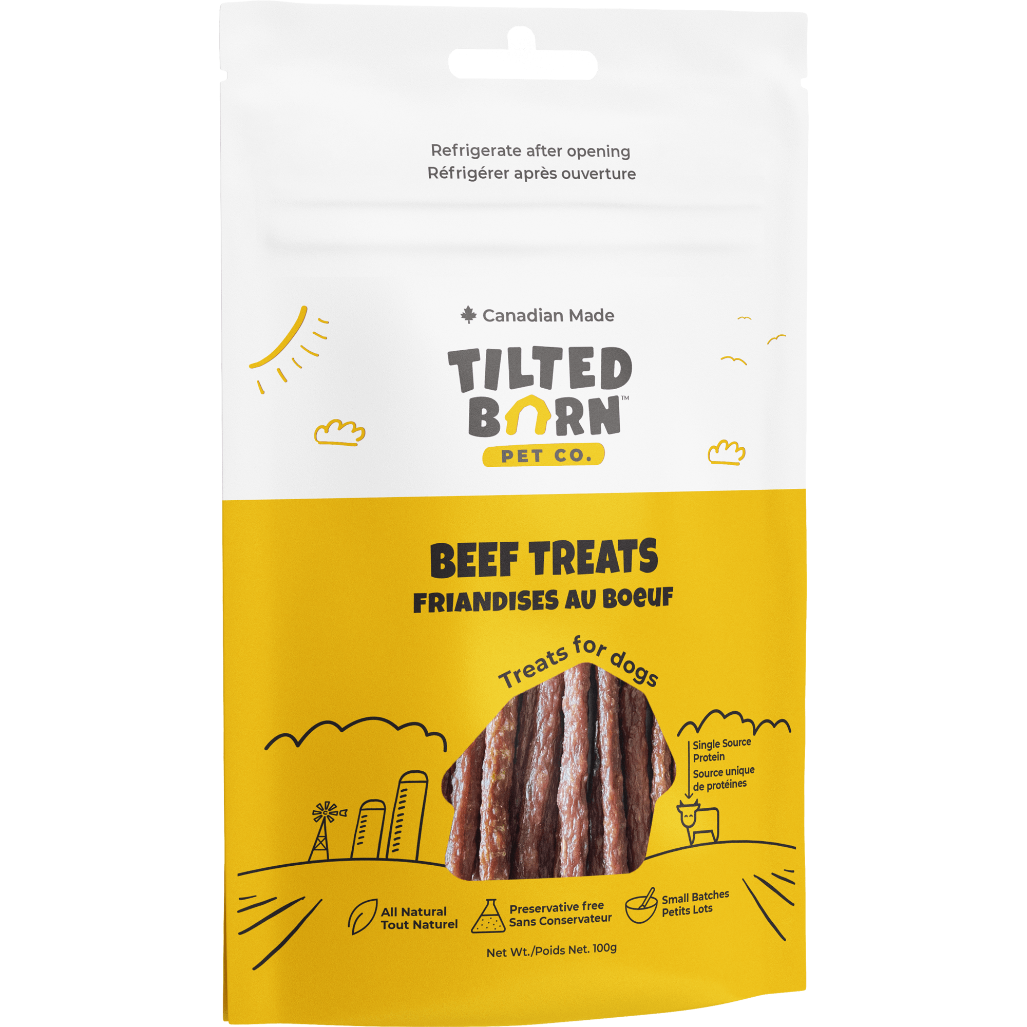 Tilted Barn Canadian Beef Dog Treats - 100g - Dog Treats - Tilted Barn - PetMax Canada