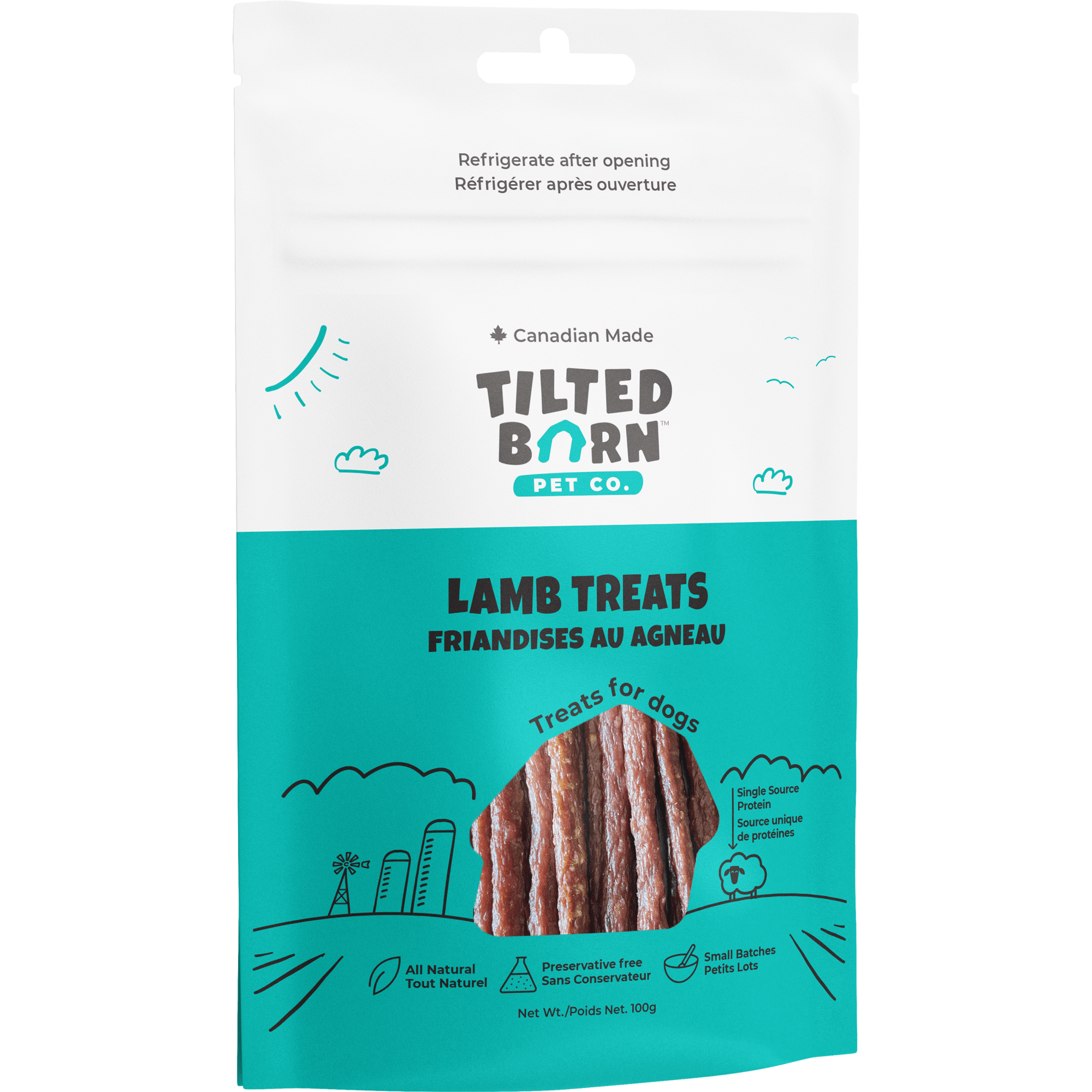 Tilted Barn Canadian Lamb Dog Treats - 100g - Dog Treats - Tilted Barn - PetMax Canada