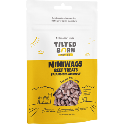 Tilted Barn MiniWags Canadian Beef Dog Treats - 100g - Dog Treats - Tilted Barn - PetMax Canada
