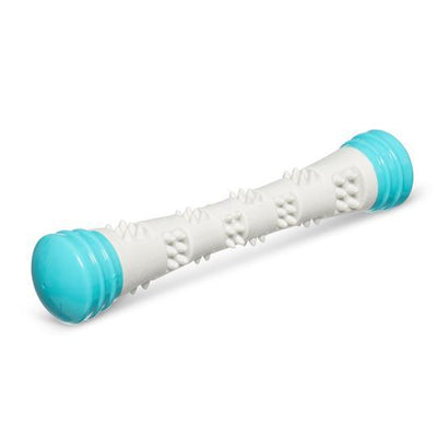 Totally Pooched Chew N Squeak Rubber Stick Teal - 8.5" - Dog Toys - Messy Mutt - PetMax Canada