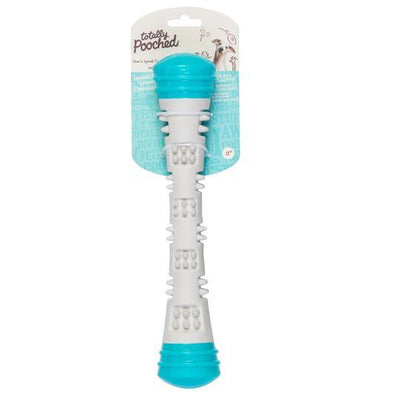 Totally Pooched Chew N Squeak Rubber Stick Teal - 8.5" - Dog Toys - Messy Mutt - PetMax Canada
