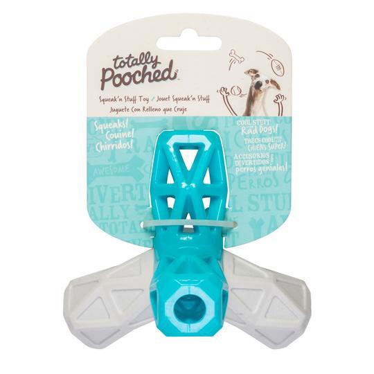 Totally Pooched Squeak N Stuff Rubber Toy Teal  Dog Toys  | PetMax Canada