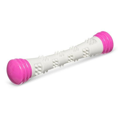 Totally Pooched Chew N Squeak Rubber Stick Pink  Dog Toys  | PetMax Canada