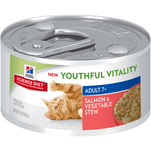 Hill's Science Diet Youthful Vitality Canned Cat Food Salmon & Vegetable  Canned Cat Food  | PetMax Canada
