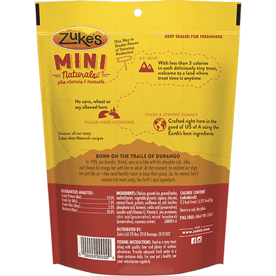 Zukes Dog Treats Mini Naturals Chicken - 170g - Dog Treats - Zukes - PetMax Canada
